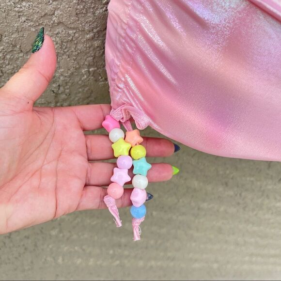 NWT xx Club Ex one night only shimmer beaded halter top Sz L - Picture 5 of 10